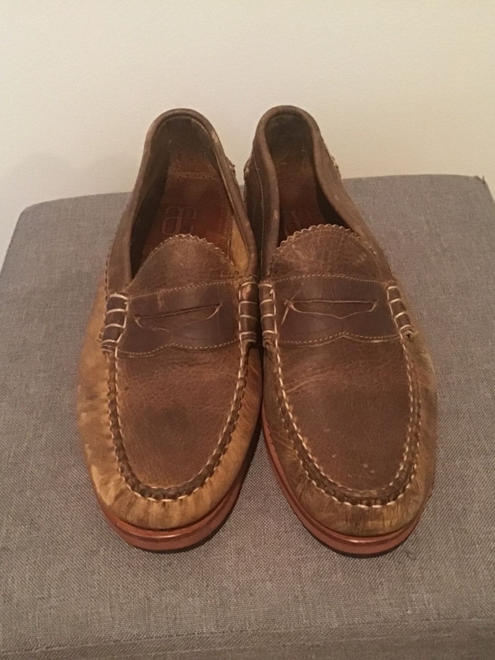 Allen Edmonds Sedona Loafers distressed army green size 11